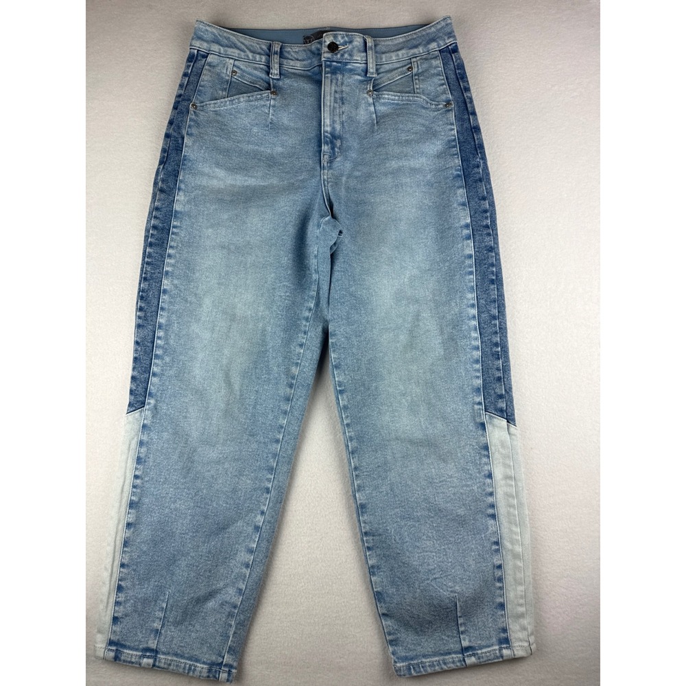 Wit & Wisdom Ab-solution High Rise Side Panel Barrel Straight Jeans Blue 12